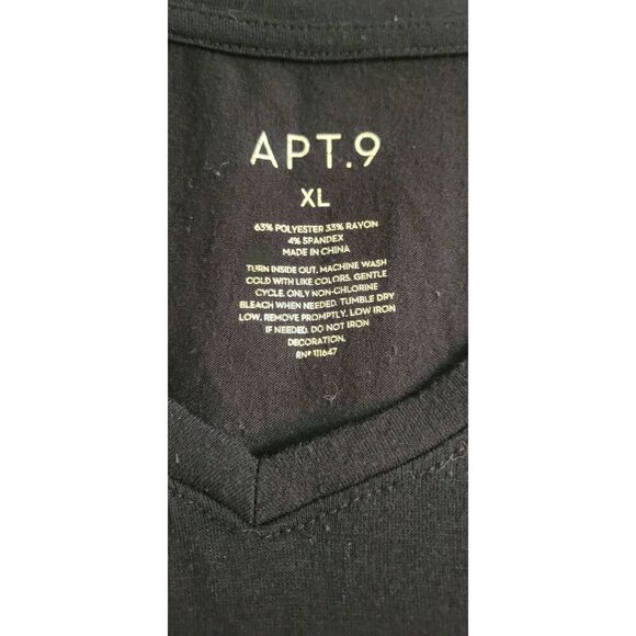 Apt 9 Holiday Cheer Vneck Tee Sz XL Black - Picture 5 of 5